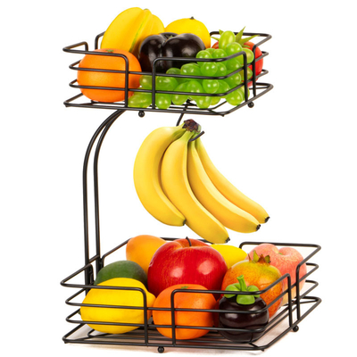 Metaaldraad die 2 van de de Mandtribune van het Rijfruit de Keukenlevering hangen