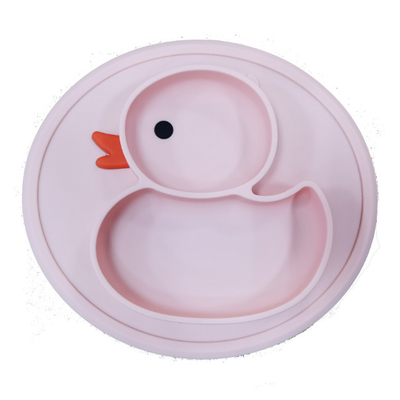 Platen van Misstap niet de Gele Duck Silicone Divided Plate Toddler