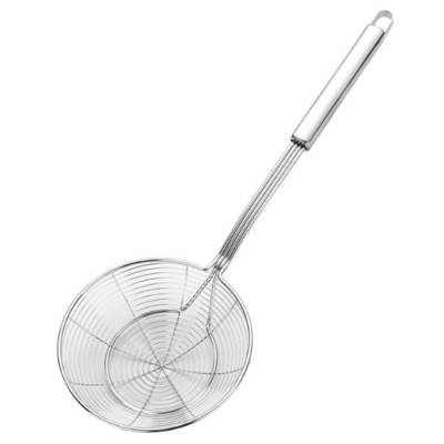 Kokende Bradende Roestvrij staalhouseware de Schuimspaangietlepel van de Spinzeef