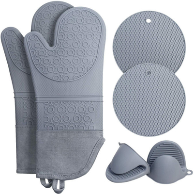 Hittebestendig Silicone Oven Mitts Pot Holders Sets voor Baksel