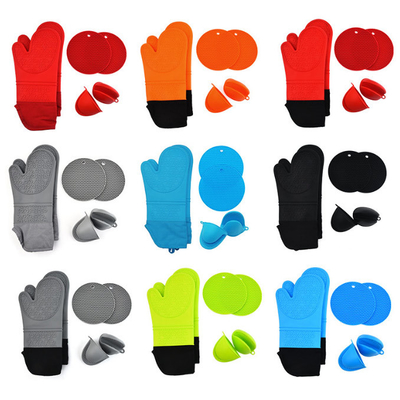 Hittebestendig Silicone Oven Mitts Pot Holders Sets voor Baksel
