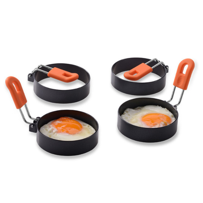 Antihouseware 2.95Inch Fried Egg Ring Mold van het Brandwondroestvrije staal 4 Pakken met Olieborstel