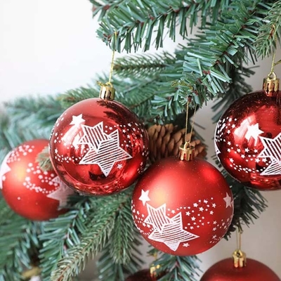 Plastiek Geschilderde Halloween-Bal 6cm van Kerstmisornamenten 8cm Gouden Rood Zilver