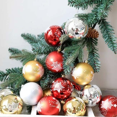 Plastiek Geschilderde Halloween-Bal 6cm van Kerstmisornamenten 8cm Gouden Rood Zilver