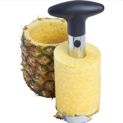Houseware van het schil Vrije Roestvrije staal Ananas die Hulpmiddelsnijmachine met Afneembaar Handvat uitboren