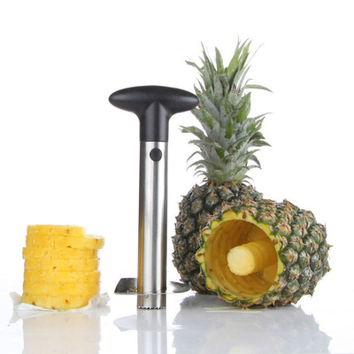 Houseware van het schil Vrije Roestvrije staal Ananas die Hulpmiddelsnijmachine met Afneembaar Handvat uitboren
