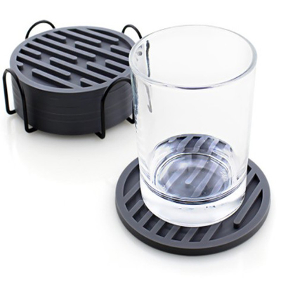 Zwart Rubber van de de Onderleggers voor glazenkop van de Siliconedrank de Mokbier van Mat For Car Bar Coffee
