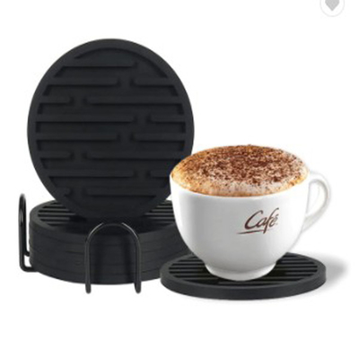 Zwart Rubber van de de Onderleggers voor glazenkop van de Siliconedrank de Mokbier van Mat For Car Bar Coffee