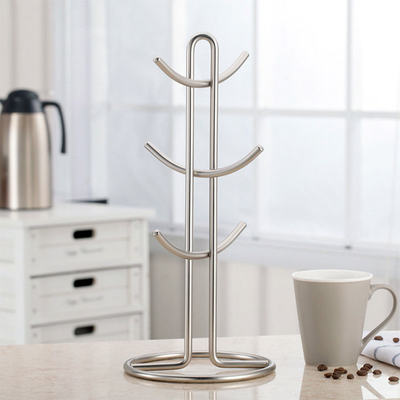 Oem van de de Mokboom van de Roestvrij staalkoffie de Houders Droger Rek met 6 Haken