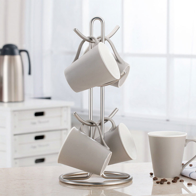 Oem van de de Mokboom van de Roestvrij staalkoffie de Houders Droger Rek met 6 Haken