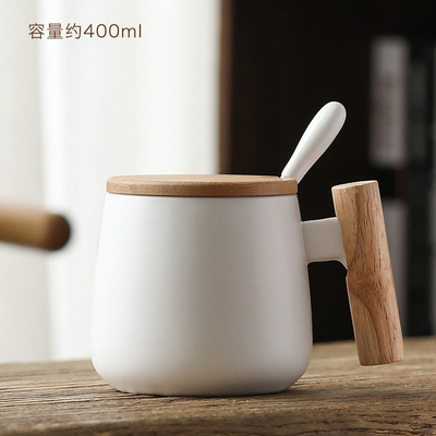 OEM Mok van de Theekoppen van het Huisbureau 400ml de Ceramische met Deksel en Lepel