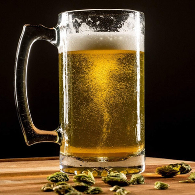 Gepersonaliseerd Buitengewoon breed Bier Stein Glass Mug With Handle 35 Ons