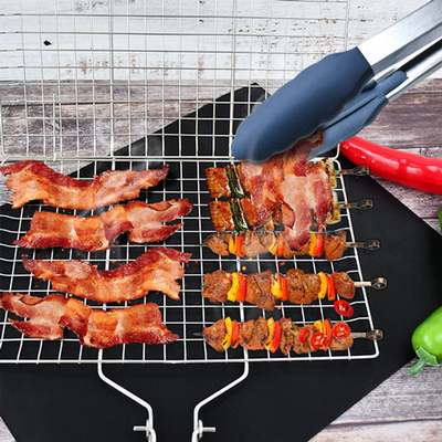ISO9001 de Hulpmiddelen en de Toebehoren die van de roestvrij staalbarbecue Grillmand met Handvat vouwen