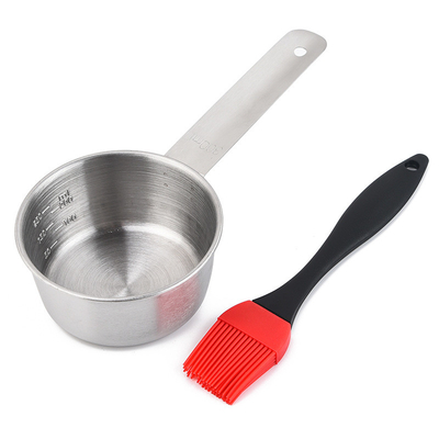 Van de de Sauspot van de roestvrij staalbarbecue de steelpansilicone het Bedruipen Borstelreeks