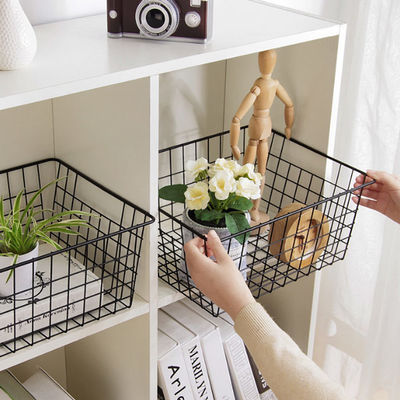 Van het de Mandenmetaal van de draadopslag van de Draadmanden de Voorraadkastorganisatie met Handvatten