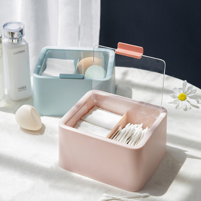 De Doos van de plastic Containerautomaat voor de Organisator Cotton Storage van de Badkamersopslag