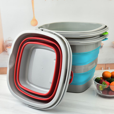 10L draagbare Plastic Opvouwbare Schoonmakende Emmer met Handvat Ruimtebesparing