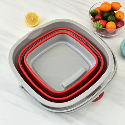 10L draagbare Plastic Opvouwbare Schoonmakende Emmer met Handvat Ruimtebesparing