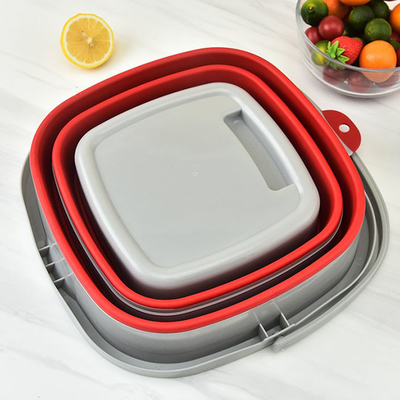 10L draagbare Plastic Opvouwbare Schoonmakende Emmer met Handvat Ruimtebesparing