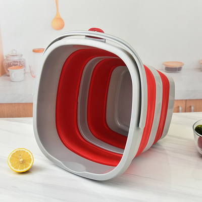 10L draagbare Plastic Opvouwbare Schoonmakende Emmer met Handvat Ruimtebesparing