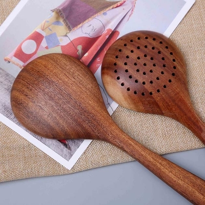 Massa van het Keukengerei de Houten Lepels van het Stok niet Bamboe voor het Koken van 5 Stuk
