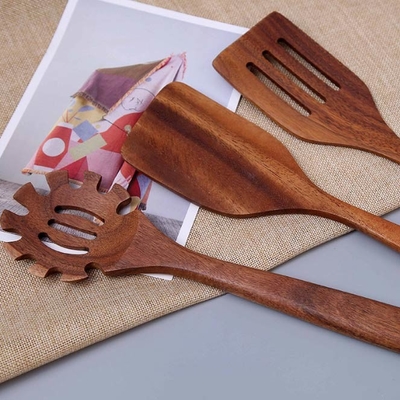 Massa van het Keukengerei de Houten Lepels van het Stok niet Bamboe voor het Koken van 5 Stuk
