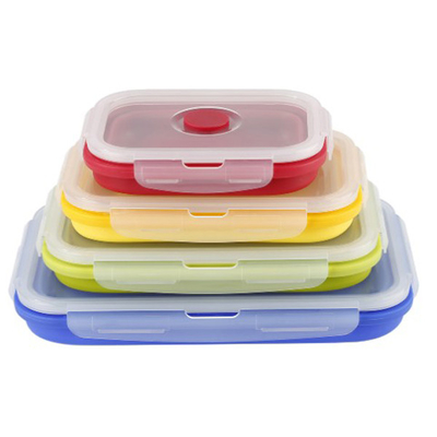 Kiezelzuurgel die de Multidoos Microwavable Bento Box Set vouwen van de Compartimentenlunch 4 Stukken