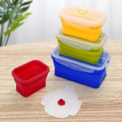 Kiezelzuurgel die de Multidoos Microwavable Bento Box Set vouwen van de Compartimentenlunch 4 Stukken