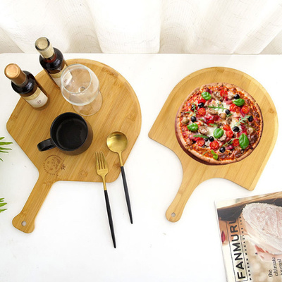 Van de het Bamboepizza van de bakkerijpremie Natuurlijke de Schilraad met Gemakkelijk Glijdende bewegingsranden &amp; Handvat