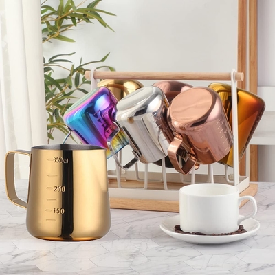 Gouden Roestvrij staal Essentiële Barista Tools Coffee Picher 350ml /12oz
