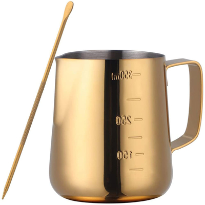 Gouden Roestvrij staal Essentiële Barista Tools Coffee Picher 350ml /12oz