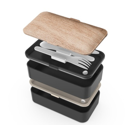 2 lagen het Lekvrije Multi van de Dooscontainers van de Compartimentenlunch Bamboebento