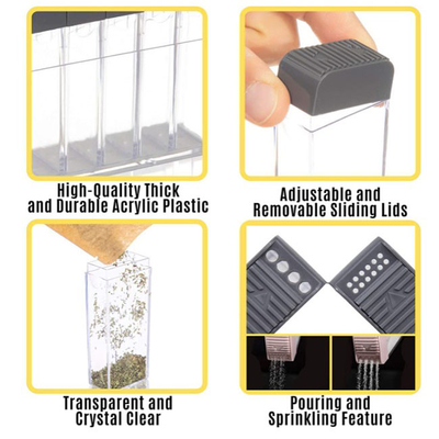 Van de het Kruidopslag van TOPZEA de Duidelijke Plastic Kruiken van de Containersschudbekers voor Kruidenspecerijen