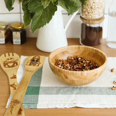 6pcs geschilderde Kerstmis Houten die Lepels voor Keukendecor worden geplaatst