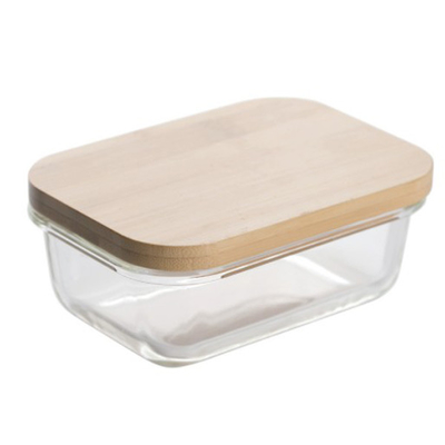 Promotiebamboeglas Bento Box Divided Lunch Box met Elastische Riem