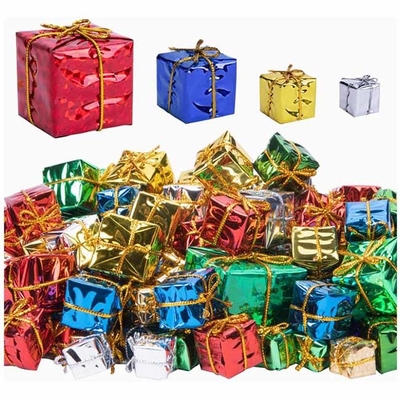 De Decoratie van de Foliemini gift box ornaments hanging van de Kerstmisboom