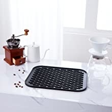 De hittebestendige Schotel die van het Afdruipreksilicone Mat For Pour Over Coffee-Makerzwarte drogen