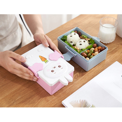 Pp en Tarwe Straw Fibre Lunch Box 2 Compartimenten Bento
