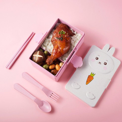 Pp en Tarwe Straw Fibre Lunch Box 2 Compartimenten Bento