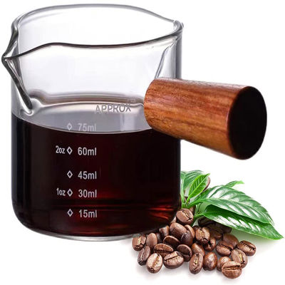 Houten Handvat Essentiële Barista die Tools Glass Espresso Kop 3oz meten