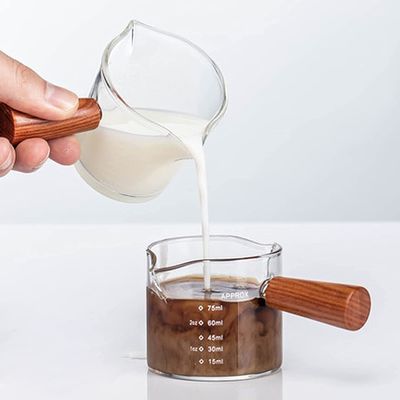 Houten Handvat Essentiële Barista die Tools Glass Espresso Kop 3oz meten
