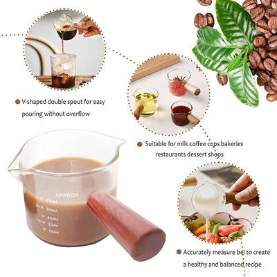 Houten Handvat Essentiële Barista die Tools Glass Espresso Kop 3oz meten