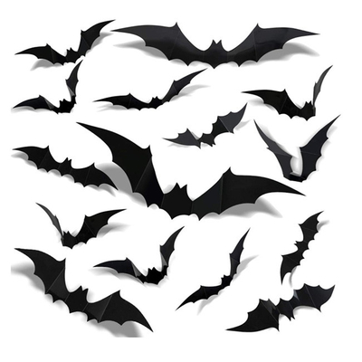 12pcs Kerstmis van pvc Halloween siert 3D Stickers Zwarte Knuppels voor Muurdecor