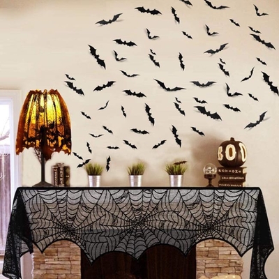 12pcs Kerstmis van pvc Halloween siert 3D Stickers Zwarte Knuppels voor Muurdecor