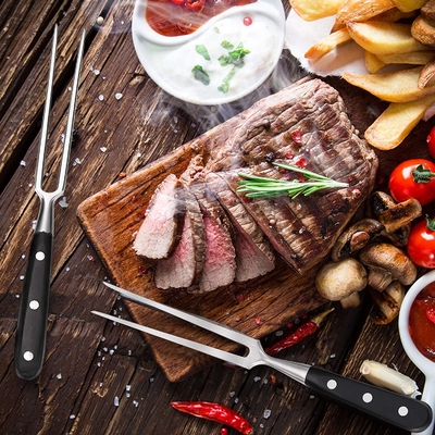 12 de Vork van de het Roestvrije staalbarbecue van het duimlapje vlees voor de Grill van het Keukenbraadstuk