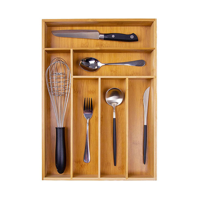 De regelbare Organisator Divider van Tray Bamboo Kitchen Utensil Drawer van de Bestekopslag
