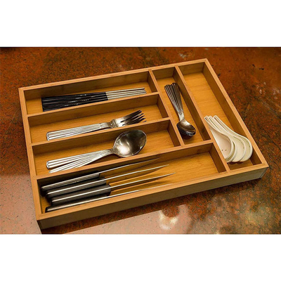 De regelbare Organisator Divider van Tray Bamboo Kitchen Utensil Drawer van de Bestekopslag
