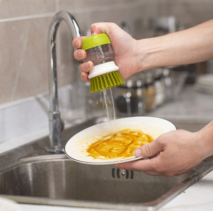 Schotelborstel met de Palmborstel van de Zeepautomaat voor Schotelgootsteen Pan Pot Washing en het Schoonmaken