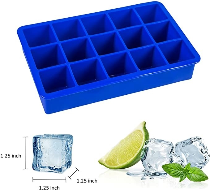 Rechthoek 15 het Ijsblokje Tray Easy Release Ice Cube Tray Kitchen Tools van het Gatensilicone