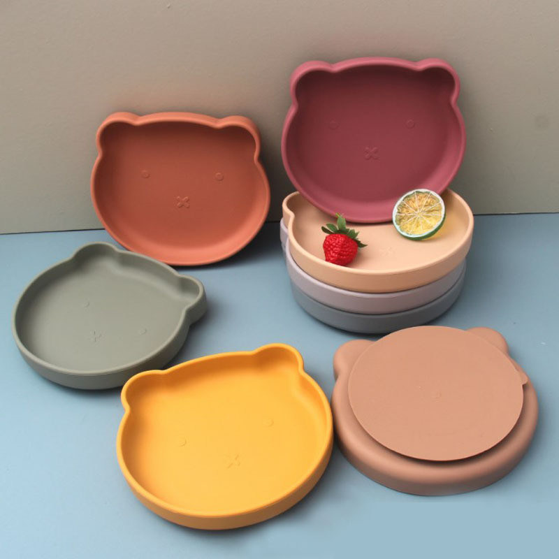 Multi het Dinerplaten van het Kleuren Leuke Silicone voor de Levering van de Kinderenkeuken